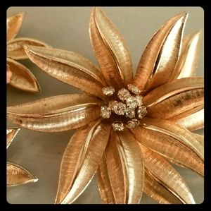 Vintage Flower Brooch & Earrings
